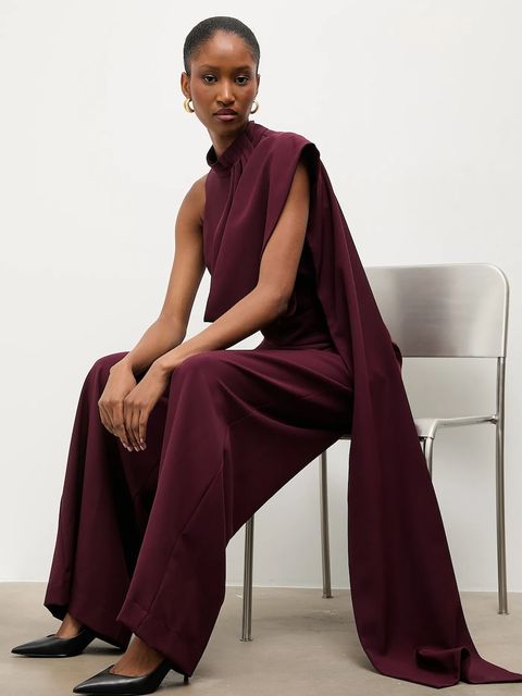 Answear.LAB kombinezon kolor bordowy - zdjęcie produktu nr 1