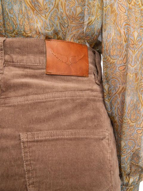 Zadig&Voltaire logo-patch wide-leg trousers - Brown