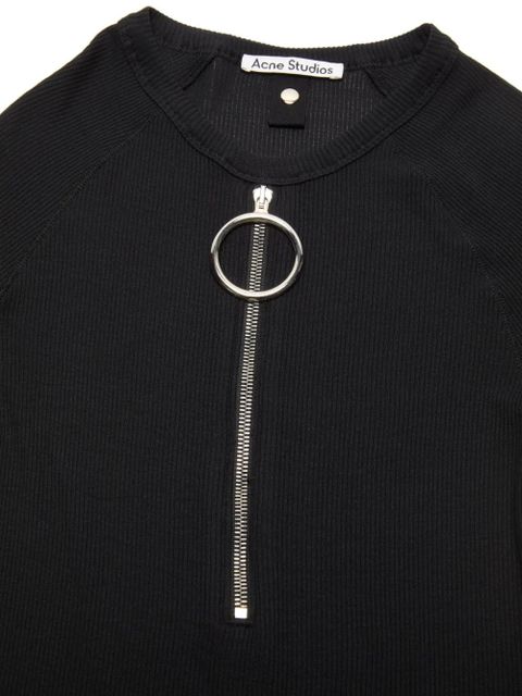 Acne Studios zip short-sleeve top - Black
