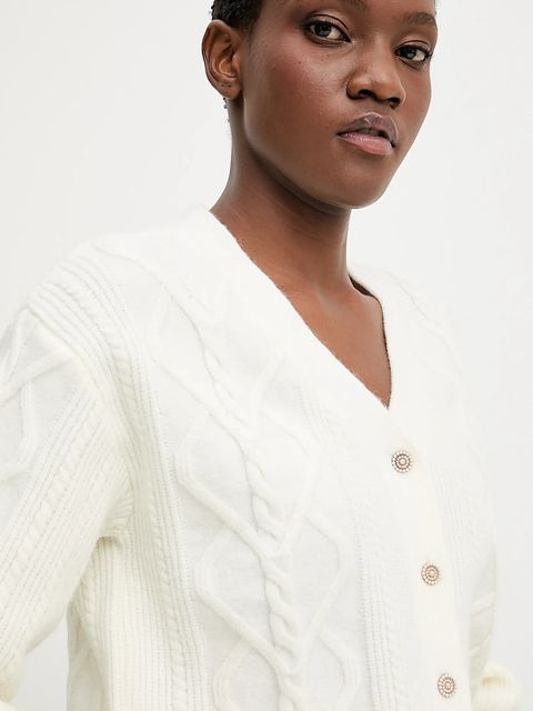 Answear.LAB kardigan z kaszmirem damski kolor beżowy