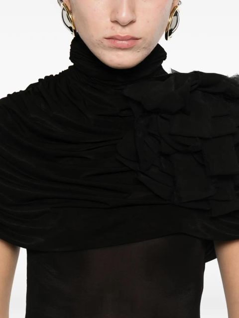 Magda Butrym flower-embellishment bodysuit - Black