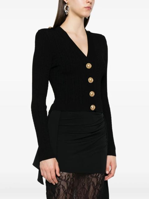 Balmain ribbed button-up cardigan - Black