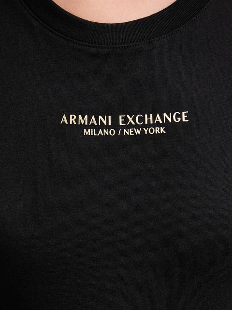 Armani Exchange t-shirt bawełniany damski kolor czarny XW001455 AF10356
