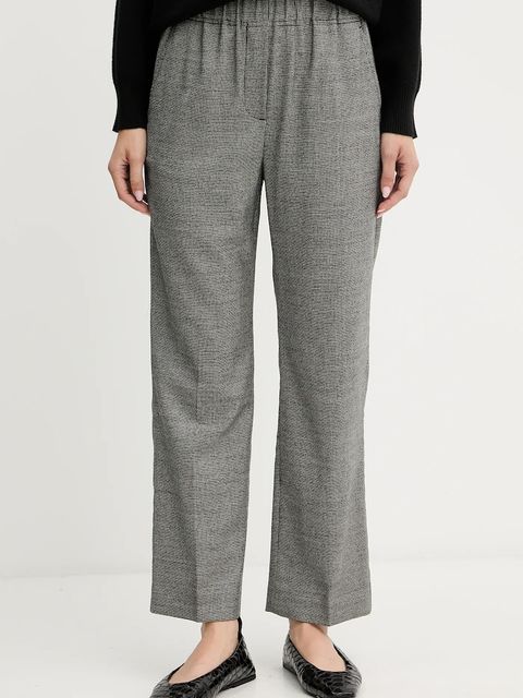 Weekend Max Mara spodnie z wełną HATELEY damskie kolor czarny proste high waist 2525136022600 - zdjęcie produktu nr 1