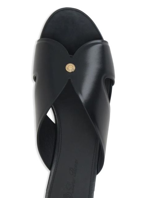 Loro Piana leather slides - Black