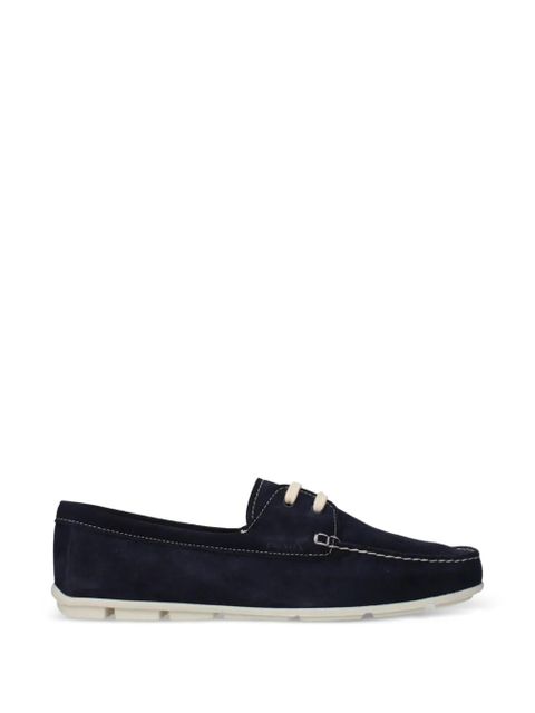 Prada lace-up suede boat shoes - Blue - zdjęcie produktu nr 1