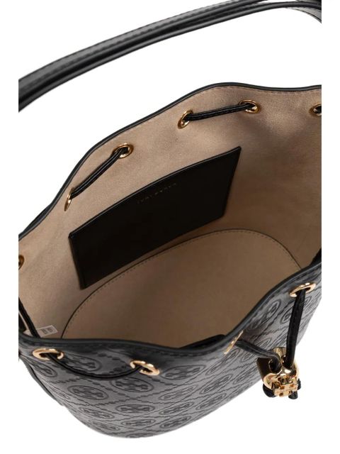 Tory Burch All-over-debossed logo bucket bag - Black