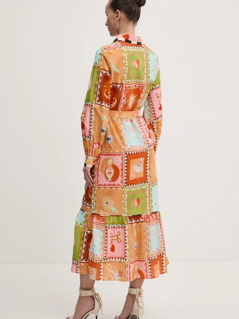 Never Fully Dressed sukienka z domieszką lnu