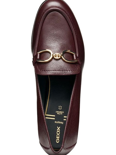 Geox czółenka skórzane D WALK PLEASURE 55 kolor bordowy na słupku D46XBF 00081 C7011