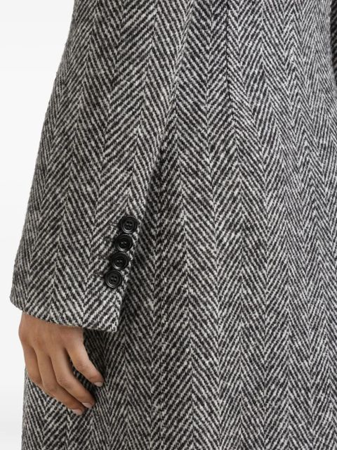 Dolce & Gabbana herringbone buttoned coat - Grey