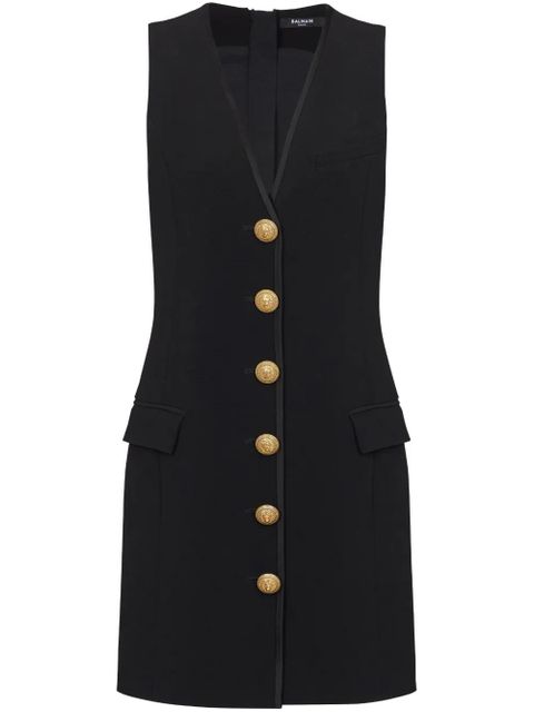 Balmain V-neck button-front minidress - Black - zdjęcie produktu nr 1