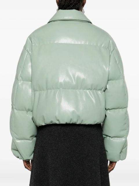 Nanushka adjustable cropped puffer jacket - Green
