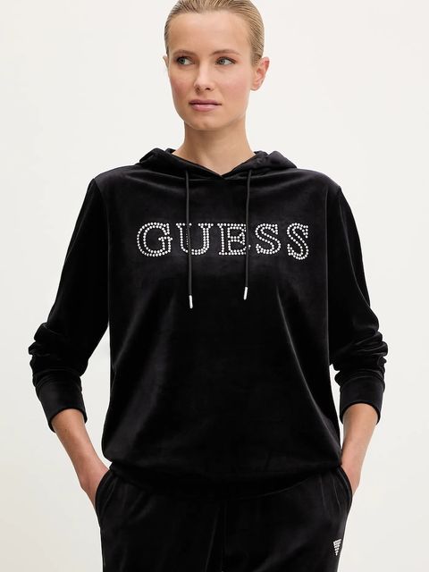 Guess bluza COUTURE damska kolor czarny z kapturem z aplikacją V4RQ25 K0232 - zdjęcie produktu nr 1