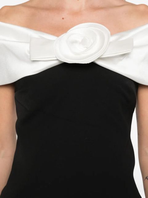 Self-Portrait floral-appliqué mini dress - Black