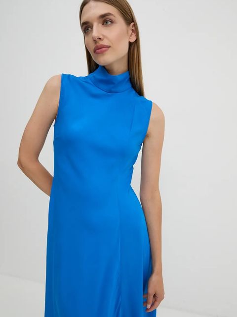 2NDDAY sukienka Albarra kolor niebieski midi rozkloszowana 2245126280