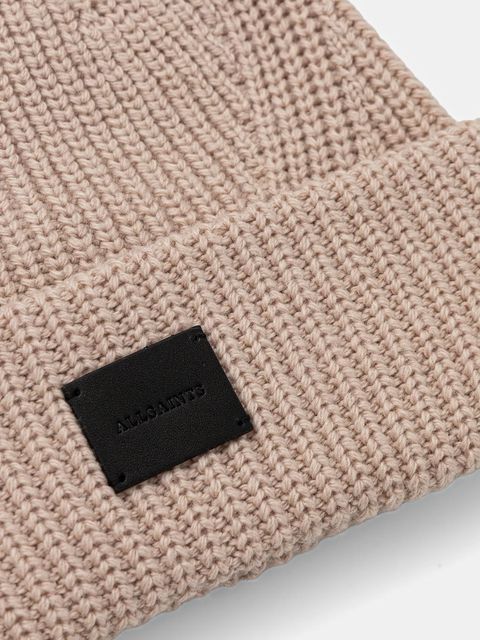 AllSaints czapka z dodatkiem wełny kolor beżowy 29AS101343 - zdjęcie produktu nr 2