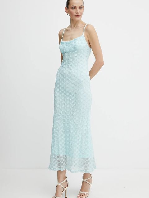 Bardot sukienka ADONI kolor turkusowy maxi dopasowana 57998DB1 - zdjęcie produktu nr 2