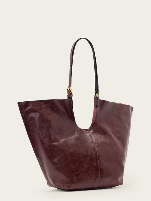 AllSaints torebka skórzana ARA kolor czerwony W284XD - zdjęcie produktu nr 2