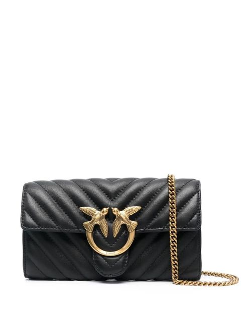 PINKO logo-plaque matelassé shoulder bag - Black - zdjęcie produktu nr 1