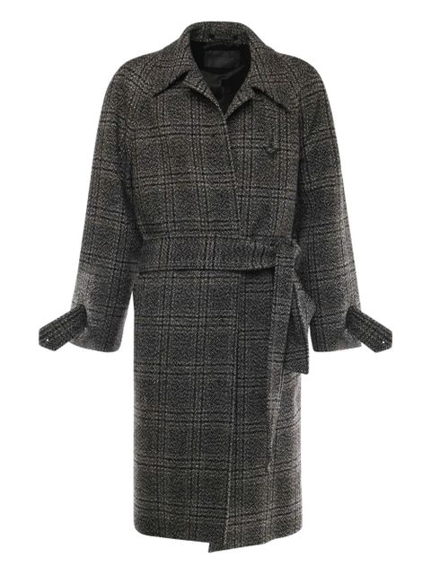 Balenciaga One Layer checked belted coat - Black