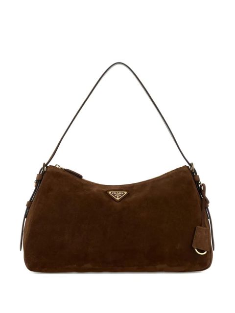 Prada Aimee suede shoulder bag - Brown - zdjęcie produktu nr 1