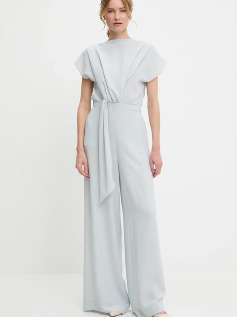 Answear.LAB kombinezon kolor niebieski z dekoltem okrągłym - zdjęcie produktu nr 1