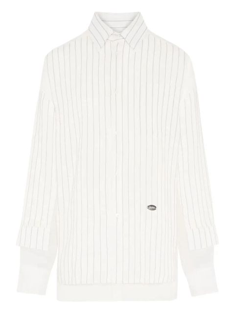 Jean Paul Gaultier striped sheer-panel shirt - White - zdjęcie produktu nr 1