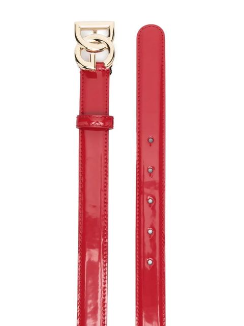 Dolce & Gabbana logo-plaque patent belt - Red - zdjęcie produktu nr 2