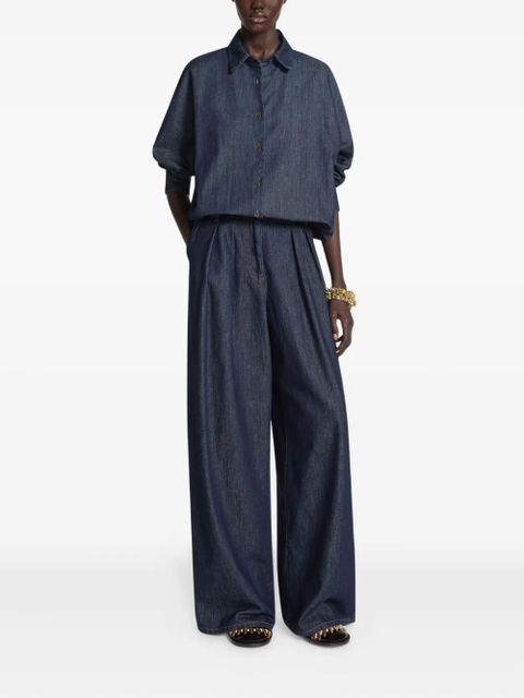 DRIES VAN NOTEN contrast-stitching denim shirt - Blue