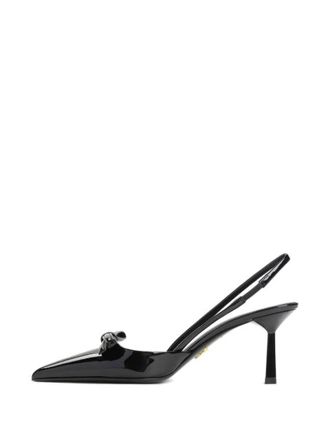 Prada bow slingback leather pumps - Black