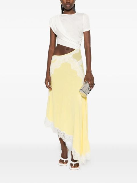 Christopher Esber Verve lace-trim asymmetric dress - Yellow - zdjęcie produktu nr 2
