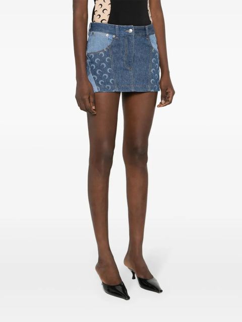 Marine Serre mini denim skirt - Blue
