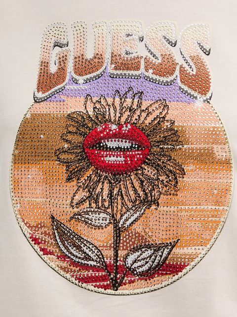 Guess t-shirt bawełniany damski kolor beżowy W5YI32 K9RM1