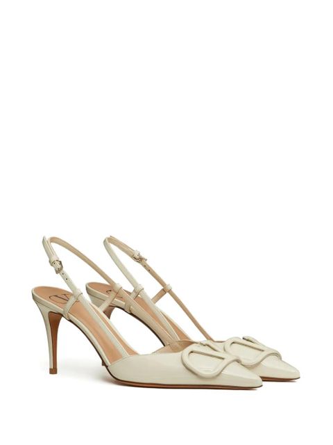 Valentino Garavani 80mm VLogo Signature slingback pumps - White