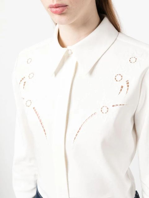Chloé broderie-anglaise silk shirt - Neutrals