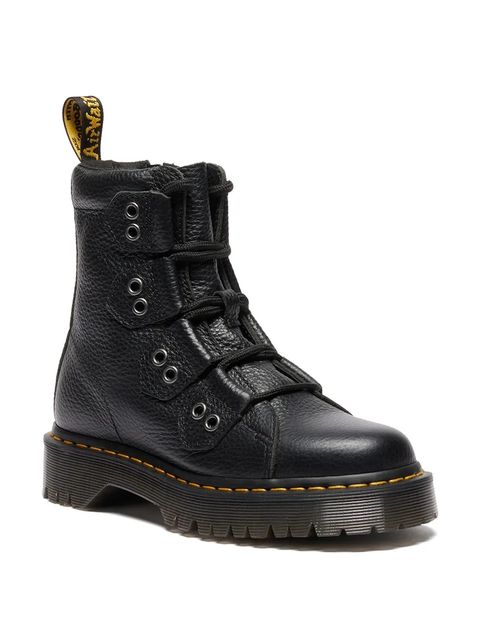 Dr. Martens workery skórzane 1460 LTT damskie kolor czarny na platformie DM41750001