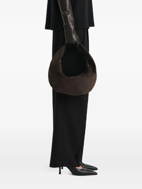 KHAITE medium Olivia zip calf-suede shoulder bag - Brown