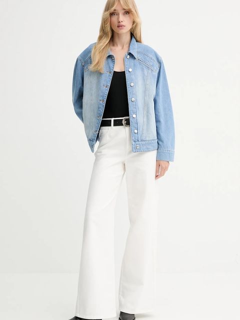 IRO kurtka jeansowa kolor niebieski przejściowa WP07ULISEA - zdjęcie produktu nr 2