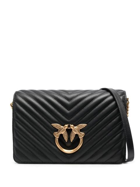 PINKO Classic Click V-quilted Love bag - Black - zdjęcie produktu nr 1