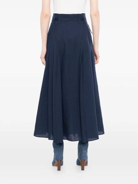 Gabriela Hearst Dugald Pleated Midi Skirt - Blue