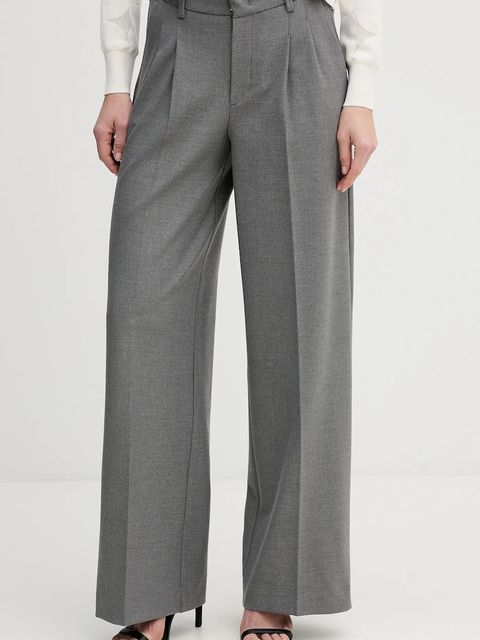 OUI spodnie damskie kolor szary szerokie high waist 95949 - zdjęcie produktu nr 1