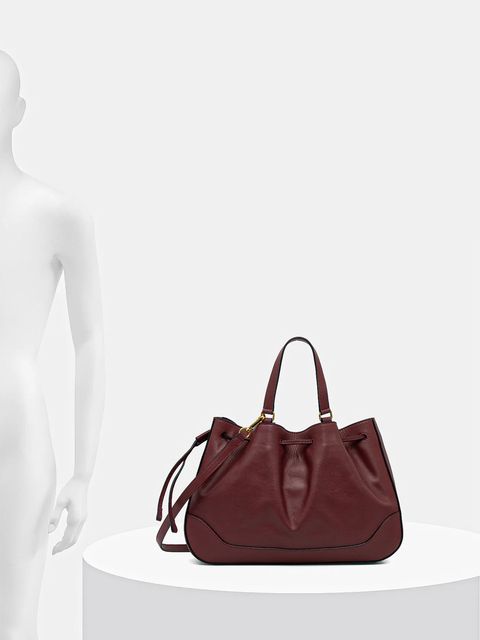 Pollini torebka skórzana kolor bordowy PC4428PP0N QG1