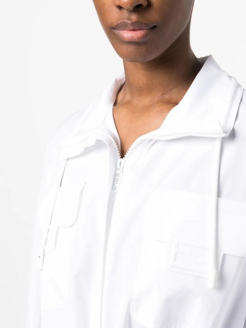 FENDI drawstring-waist cotton dress - White