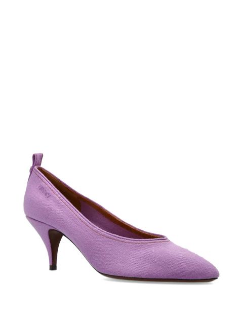 Versace 70mm leather heeled pumps - Purple - zdjęcie produktu nr 2