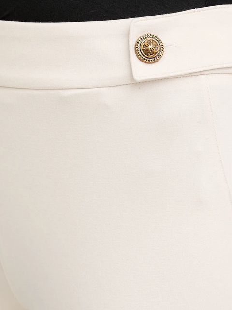 Guess spodnie MAELICE damskie kolor beżowy dzwony high waist W5YB0I KCMU2