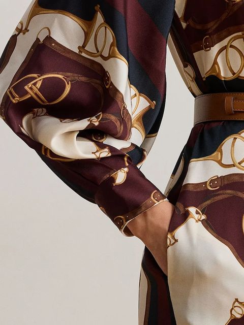 Lauren Ralph Lauren sukienka kolor brązowy mini rozkloszowana 200P03555