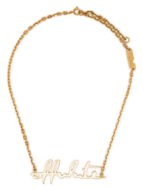 Off-White logo-plaque clasp-fastening necklace - Gold - zdjęcie produktu nr 2
