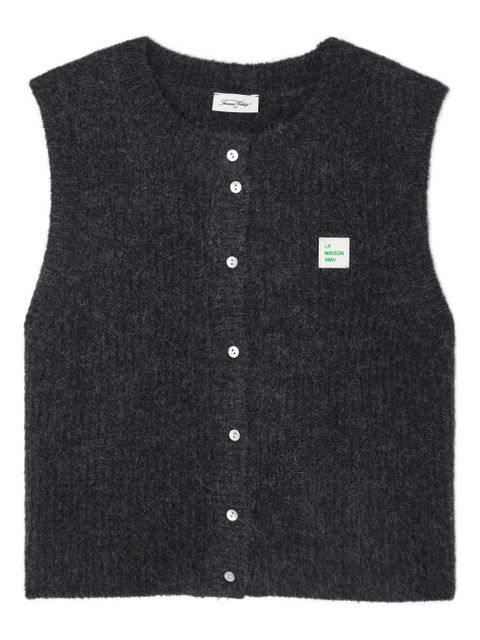 American Vintage sleeveless button East cardigan vest - Grey - zdjęcie produktu nr 1