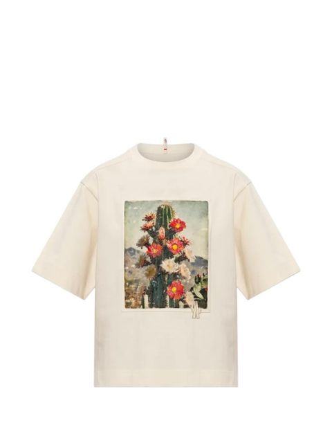 Moncler Grenoble cactus-print T-shirt - Neutrals - zdjęcie produktu nr 1
