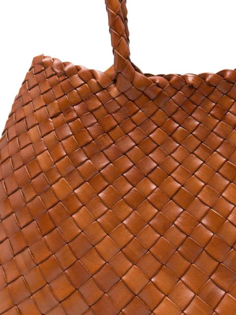 DRAGON DIFFUSION woven braided tote bag - Brown